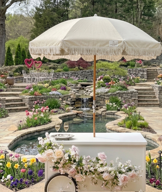 Beige Event Umbrella for Carts - Neutral Market & Wedding Shade Australia
