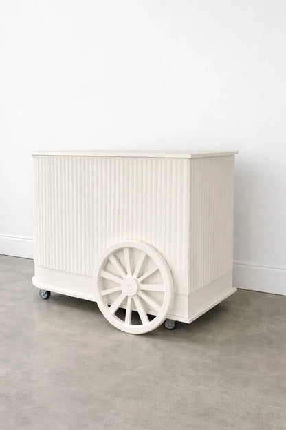 Fluted Curved Display Cart – Portable Event Merchandising Cart