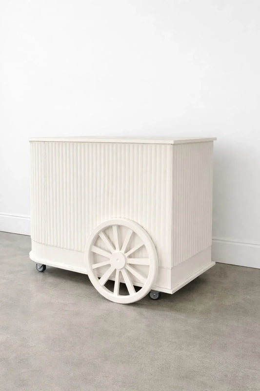 Fluted Curved Display Cart – Portable Event Merchandising Cart