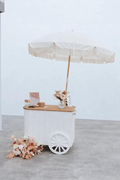 Fluted Curved Display Cart – Portable Event Merchandising Cart