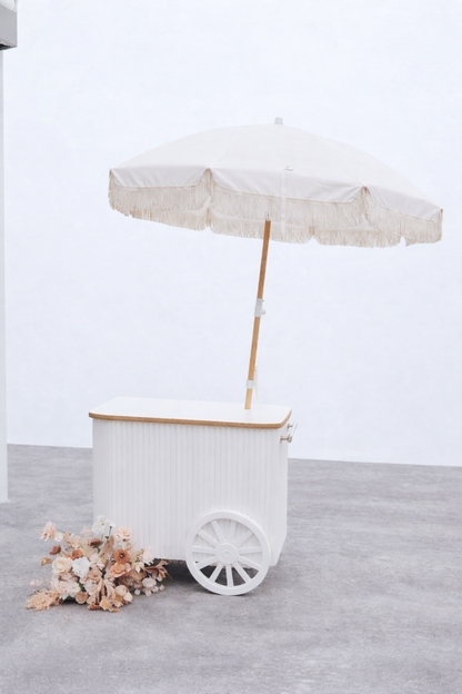 Fluted Curved Display Cart – Portable Event Merchandising Cart