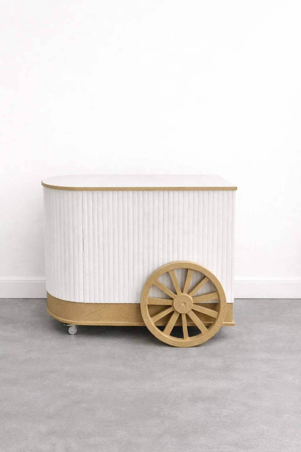 Fluted Curved Display Cart – Portable Event Merchandising Cart