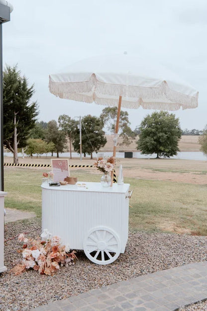 Fluted Curved Display Cart – Portable Event Merchandising Cart