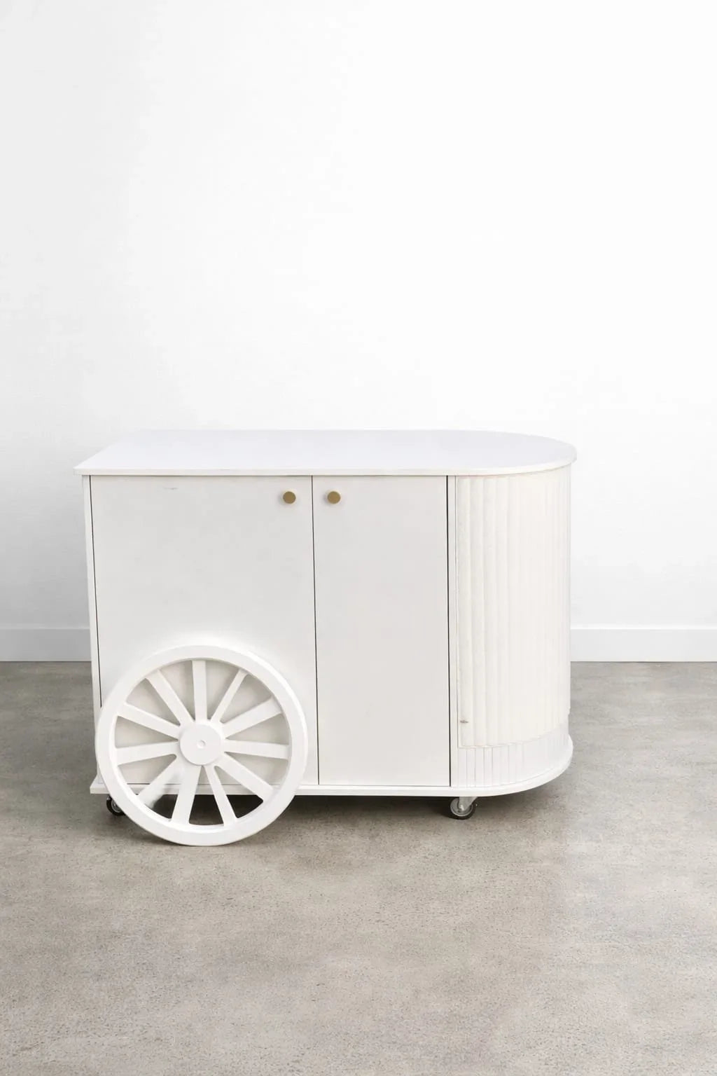 Fluted Curved Display Cart – Portable Event Merchandising Cart