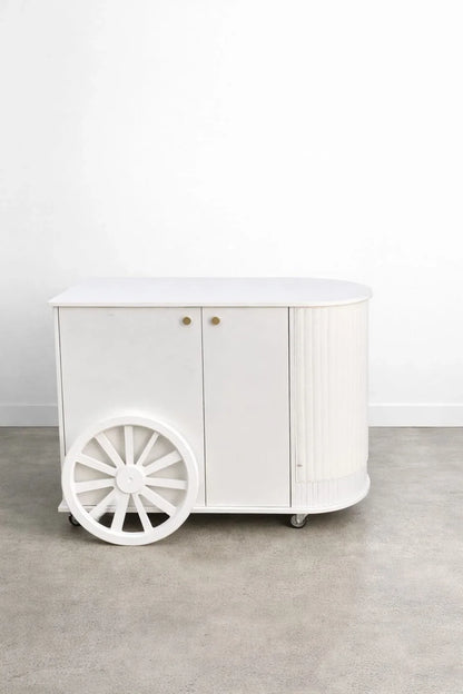 Fluted Curved Display Cart – Portable Event Merchandising Cart