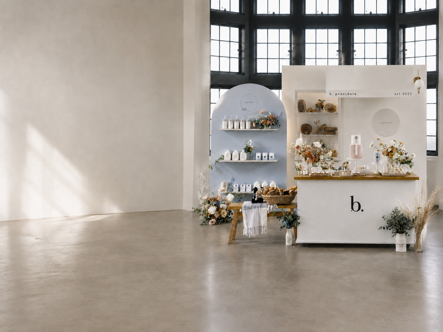Clikt activation cart with timber benchtop styled for a brand activation